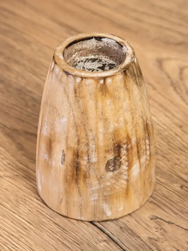 Подсвечник, d=4 см, 9&times;9&times;10 см, дерево джати, бежевый