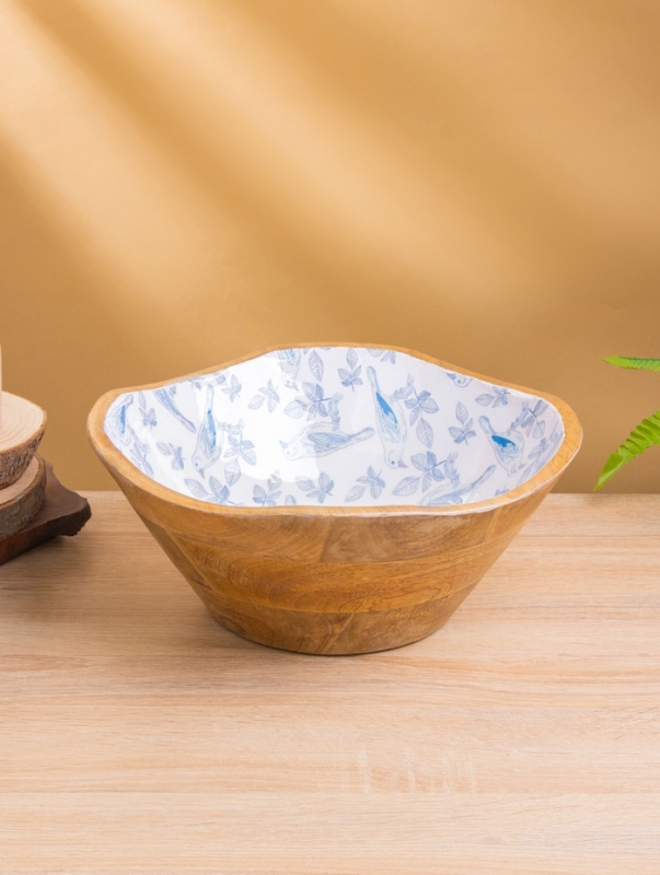 Салатник Салатник "Синие птицы" дерево манго 29х29х11 см