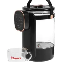 Термопот Sakura SA-1375BK, 1200 Вт, 3 л, 45-100°С, сенсор, LCD дисплей, стекло, черный Термопот Sakura SA-1375BK, 1200 Вт, 3 л, 45-100°С, сенсор, LCD дисплей, стекло, черный