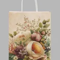 Пакет подарочный крафт &laquo;Цветы&raquo;, 21&times;27&times;11 см