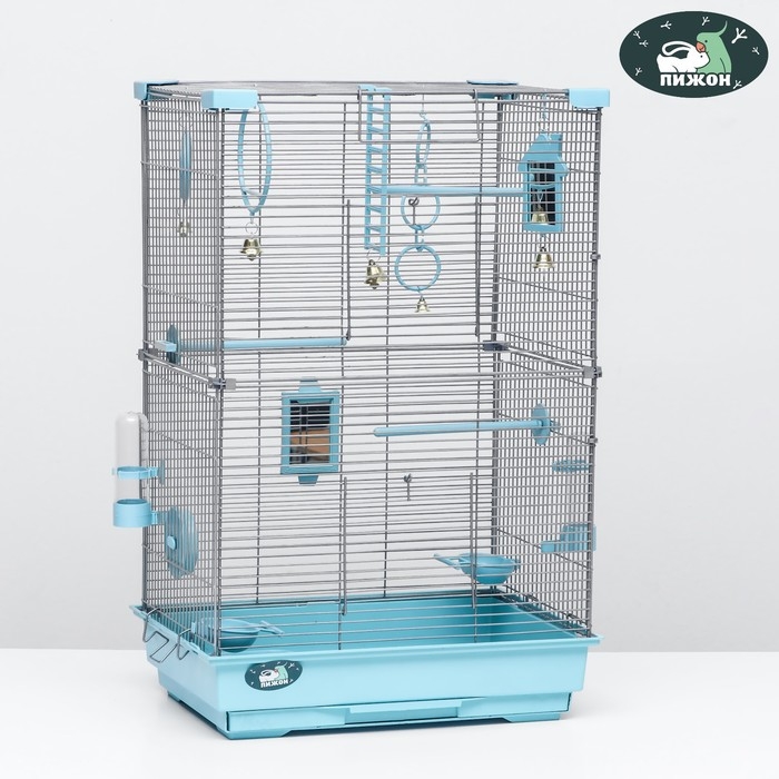 Клетка для птиц Клетка для птиц "Пижон" №101-Б, разборная, 42 х 30 х 65см (укомплект.) бирюзовая