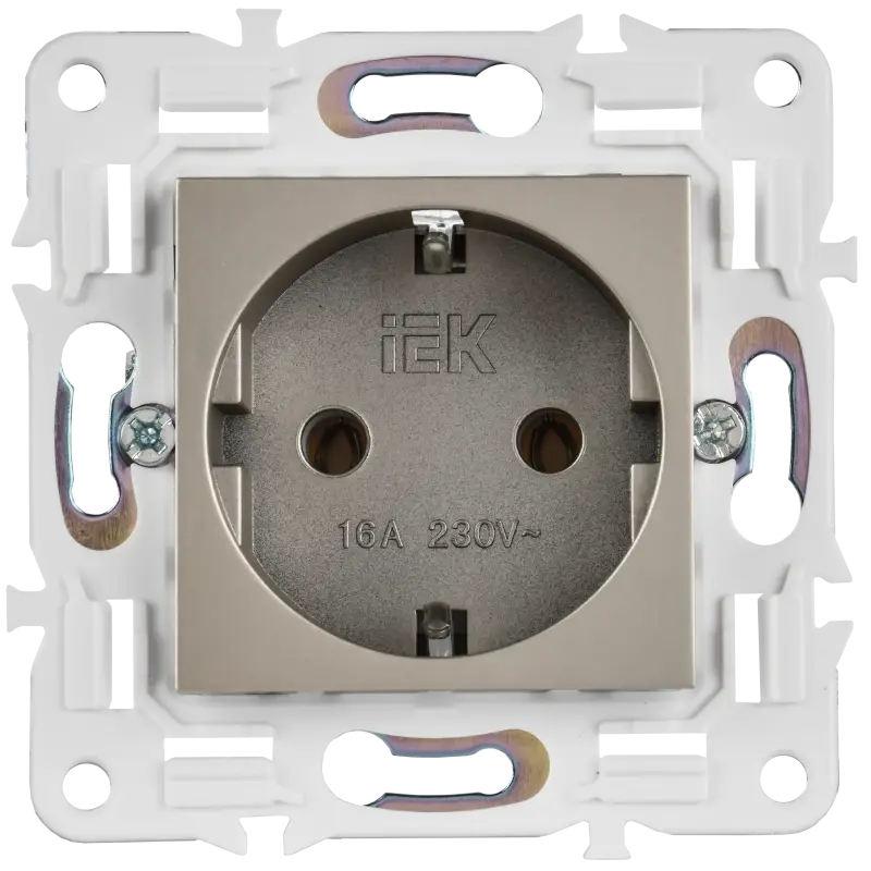 SKANDY Розетка с заземлением без защитных шторок 16А SK-R05Sh шампань IEK