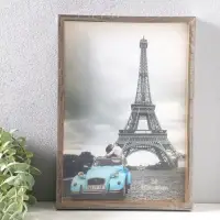 Фоторамка пластик формат А4 "Ламберто" бежево-чёрный с золотом 31х21,8х3,5 см