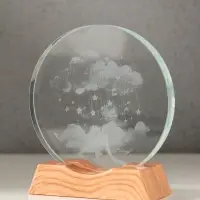 Сувенир стекло свет "Диск. Облако со звёздами" 5хLED d=10 см, USB 10х4х11,4 см Сувенир стекло свет "Диск. Облако со звёздами" 5хLED d=10 см, USB 10х4х11,4 см