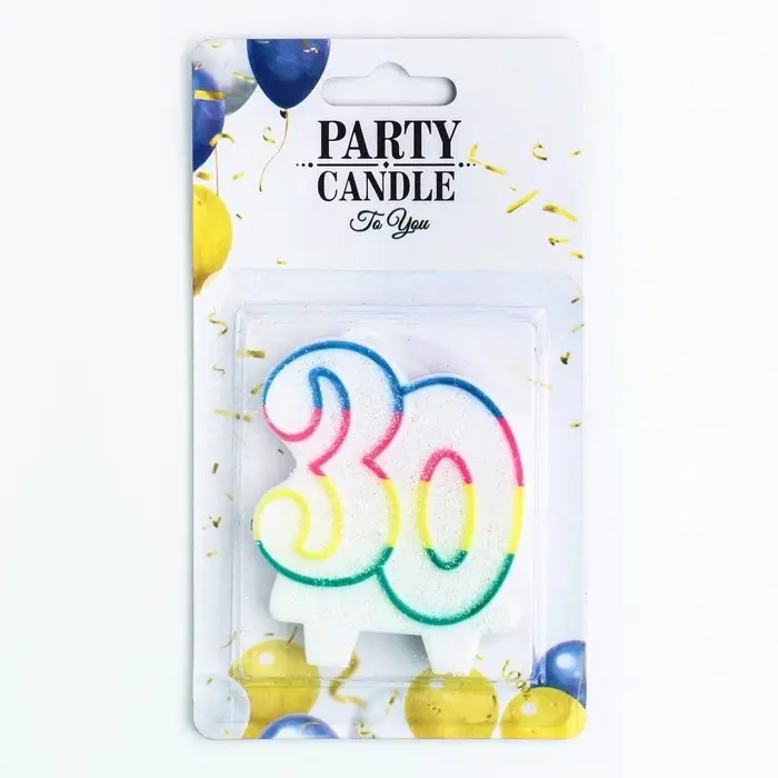 Свеча для торта «Цифра 30», 7.5 см Свеча для торта «Цифра 30», 7.5 см