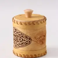 Туес &laquo;Соль&raquo;, узор, 9&times;9&times;9.5 см, банка для хранения, береста
