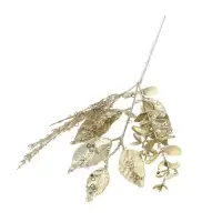 Ветка декоративная &laquo;Морозец&raquo; веточки листочки, 45&times;20 см, золотистая