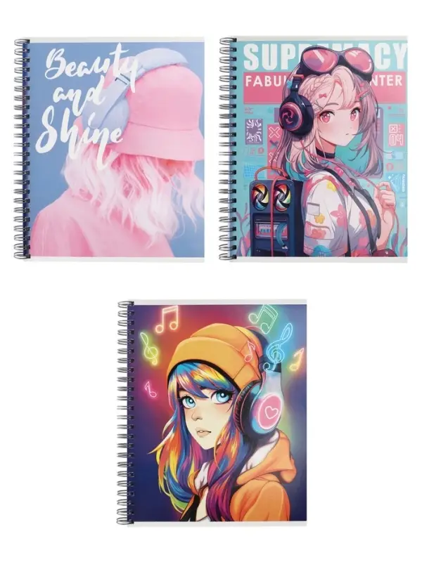 Компл тетр из 3шт 96л кл на гребне Аниме. Девочка в наушниках, мел карт, офсет (10296912) Компл тетр из 3шт 96л кл на гребне Аниме. Девочка в наушниках, мел карт, офсет (10296912)