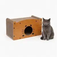 Домик - когтеточка &laquo;Улыбка&raquo;, 56&times;30&times;30 см, с кошачьей мятой, гофрокартон