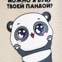 Бутылка для воды стеклянная в чехле &laquo;Можно я буду твоей пандой&raquo;, 350 мл