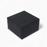 Коробочка подарочная для часов из экокожи, 10&times;10&times;6 см, (подушечка 8.3&times;8.5 см), вставка бежевая, чёрная