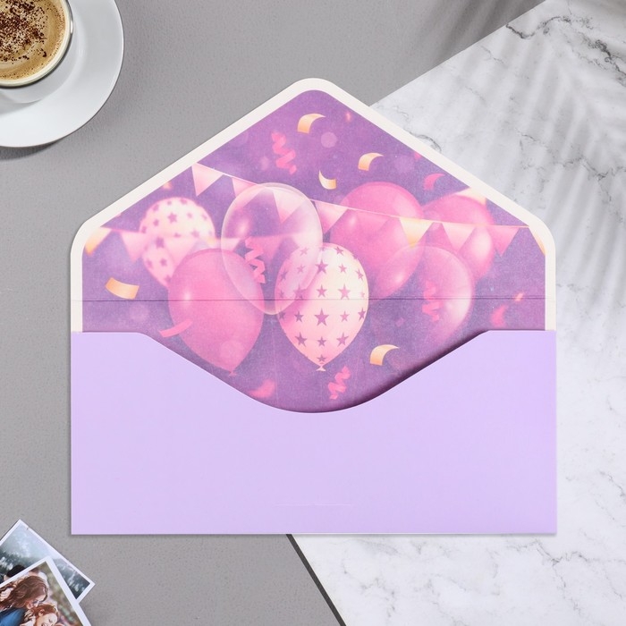 Конверт для денег Конверт для денег "Универсальный" шарики, бархат, тиснение, 19х9 см