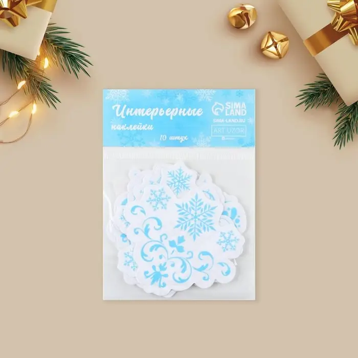 Наклейки новогодние на окна &laquo;Вьюга&raquo;, многоразовые, 10 х 10 см