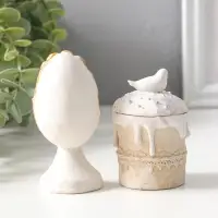 Фигуры набор 2 шт "К Пасхе" кулич 7х5 см, яйцо 9х4 см