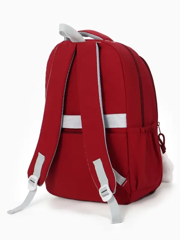 Рюкзак школьный &laquo;Зайчик&raquo;, однотонный, для девочки, 31&times;13&times;48 см, бордовый