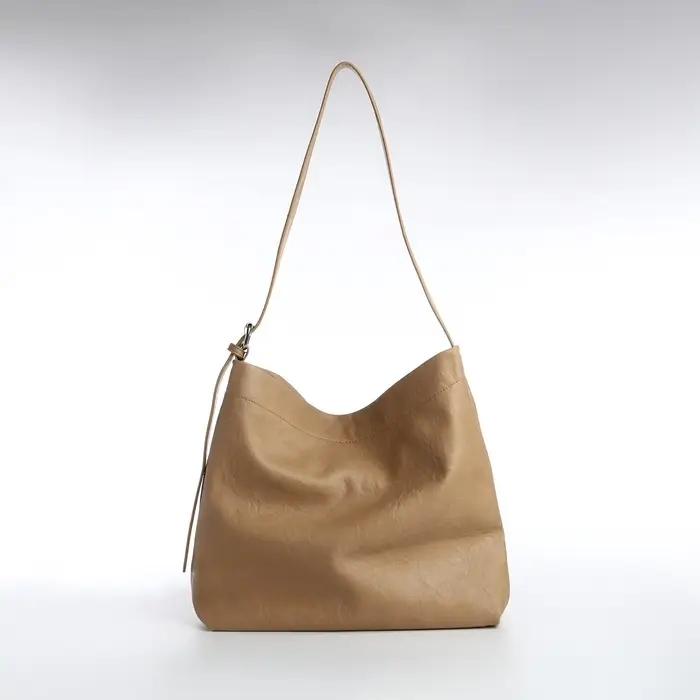 Сумка - мешок женская на магните, 31&times;8.5&times;30 см, бежевая