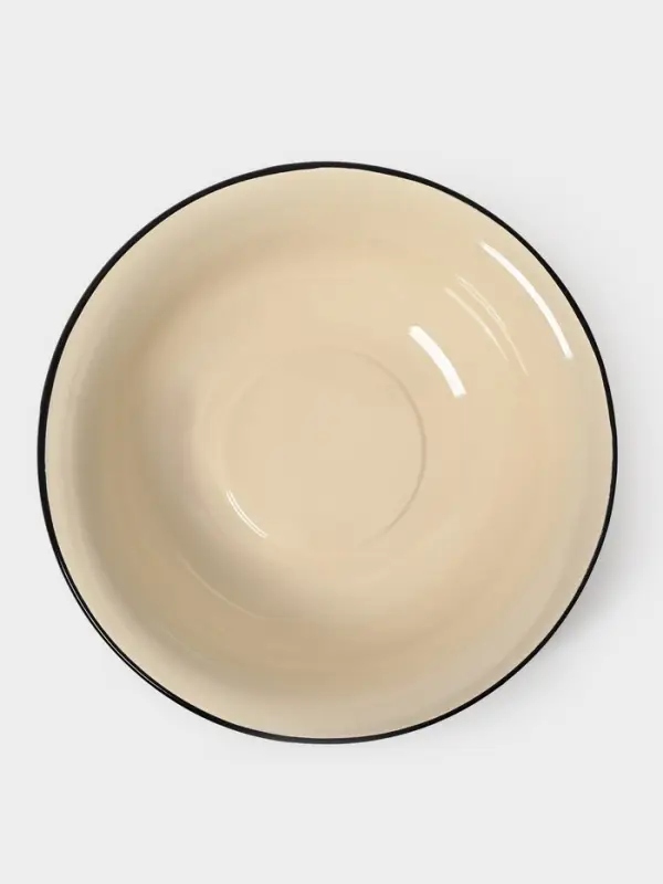 Таз эмалированный, 10 л, без декора, слоновой кости