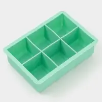 Форма для льда и заготовок Доляна &laquo;Кубик&raquo;, силикон, 16&times;11&times;4.8 см, 6 ячеек (4.6&times;4.6 см), бирюзовая