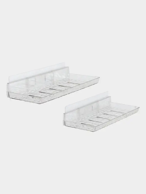 Набор полок для ванной настенных, 2 шт, цвет прозрачный Набор полок для ванной настенных, 2 шт, цвет прозрачный