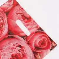 Пакет полиэтиленовый с вырубной ручкой &laquo;Пионы&raquo;, розовые, 30&times;40 см, 50 мкм