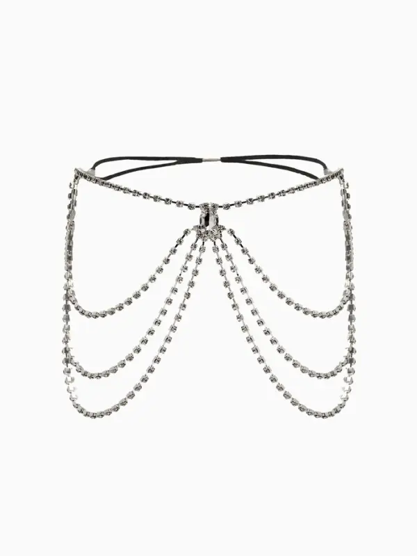 Цепочка на бедро бодичейн  Цепочка на бедро бодичейн "Шахерезада" со стразами, цвет белый в серебре