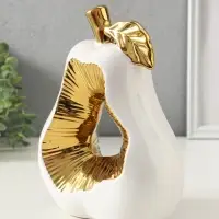 Сувенир керамика "Срез груши" белый с золотом 10х18х24,5 см Сувенир керамика "Срез груши" белый с золотом 10х18х24,5 см