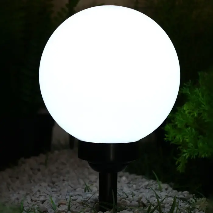 Садовый светильник на солнечной батарее &laquo;Большой шар&raquo;, 20&times;42&times;20 см, 4 LED, свечение белое