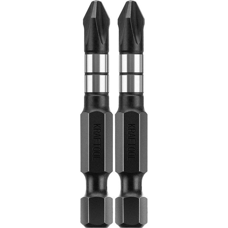 Бита KRAFTOOL Impact Pro PH2, 50мм, тип Е, 2шт/уп (26191-2-50-S2)