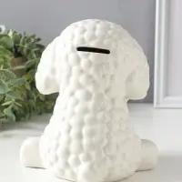 Копилка для денег керамика &laquo;Милый барашек с сердцем&raquo;, белая, 17&times;11&times;15.1 см