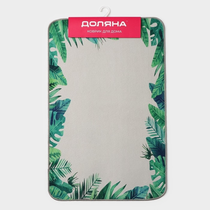 Коврик для дома Доляна «Тропики», 50×80 см, цвет зелёный, форма МИКС Коврик для дома Доляна «Тропики», 50×80 см, цвет зелёный, форма МИКС