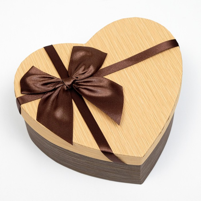 Набор коробок 3 в 1 «Сердце», с бантом, коричневый, 22 х 20 х 9 - 16 х 14 х 6 см Набор коробок 3 в 1 «Сердце», с бантом, коричневый, 22 х 20 х 9 - 16 х 14 х 6 см