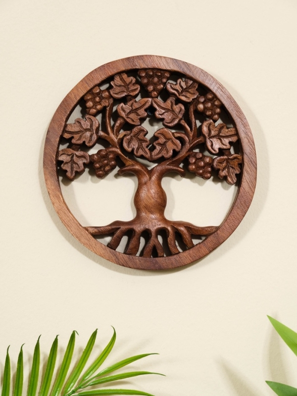 Панно "Древо жизни" дерево суар, 20х20х2 см