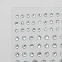 Серьги наклейки детские, пластик, блестящие, цвет белый