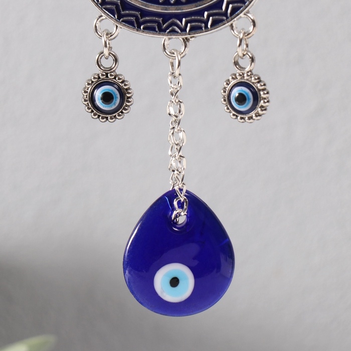 Подвеска от сглаза  Подвеска от сглаза "Рука Фатимы с лотосом" 9х22 см