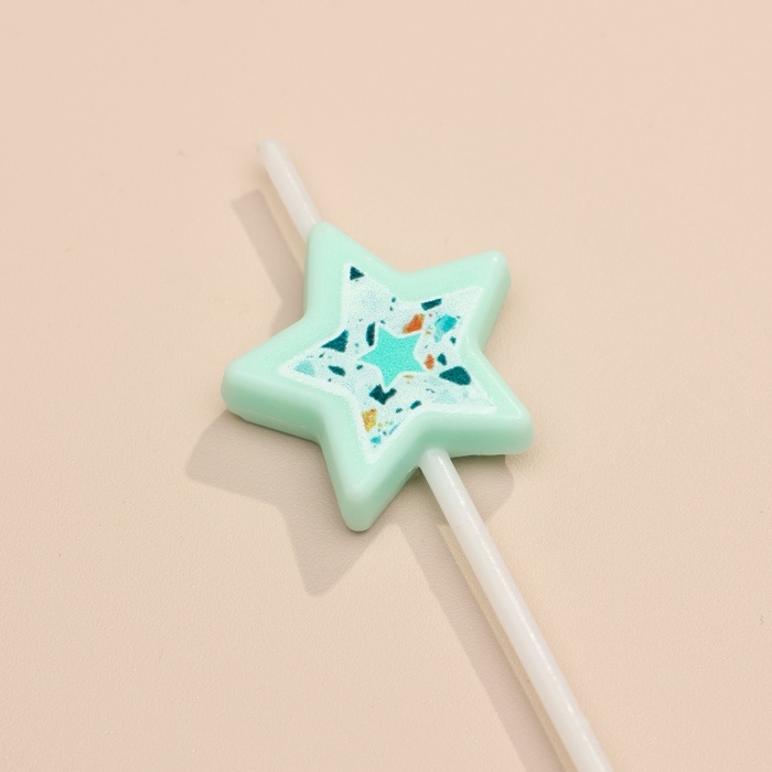 Набор свечей для торта, 5 шт  Набор свечей для торта, 5 шт "Звездочки", голубой