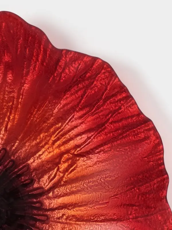 Блюдо сервировочное &laquo;Маки&raquo;, d=21 см, стекло, красное