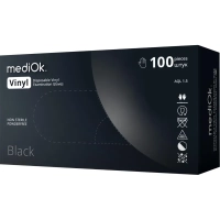 Перчатки виниловые одноразовые, н/о, черн. MediOk (M), 50п/уп 4гр.,ПС