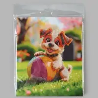 Алмазная мозаика &laquo;Собачка с мячиком&raquo; 21&times;25 см, с мольбертом