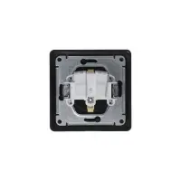 GLOSSA Розетка с заземлением со шторками с крышкой IP44 антрацит в сборе