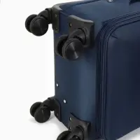 Чемодан на колёсах TEXTURA, кодовый замок, с увеличением, 36&times;25&times;58 см, 20", синий