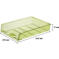 Лоток горизонтальный Attache Bright Colours решетчатый прозрачный зеленый