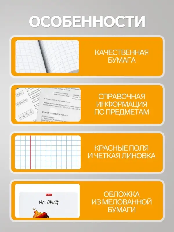 Предметная тетрадь по истории Hatber &laquo;Приключения кота Пирожка&raquo;, 48 листов, в клетку, со справочным материалом, обложка из мелованной бумаги