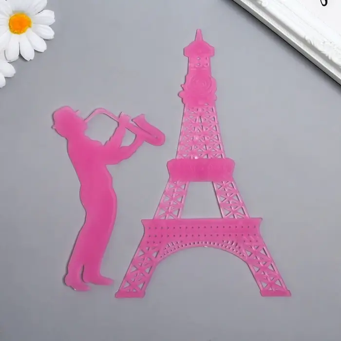 Наклейка фосфорная "Эйфелева башня и саксофонист" с клеев.подуш. набор 2 шт МИКС 29,5х25 см   788219