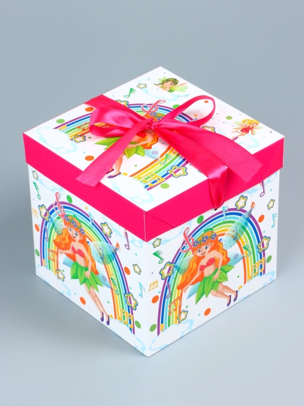 Коробка подарочная самосборная «Детская» Фея 15×15×15 см Коробка подарочная самосборная «Детская» Фея 15×15×15 см