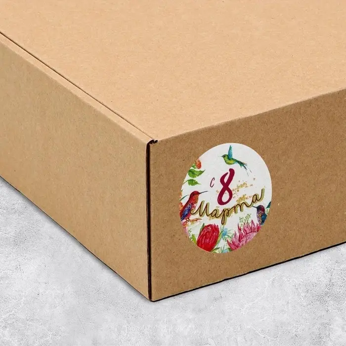 Наклейки для бизнеса и подарков &laquo;С 8 марта&raquo;, 4&times;4 см, 50 шт.