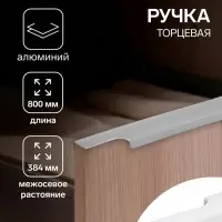 Ручка профильная мебельная торцевая CAPPIO RP100SC, L=800 мм, матовый хром, 4 шт.