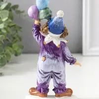 Сувенир полистоун "Клоун с воздушными шариками" сине-фиолетовый 10х6,5х19,5 см