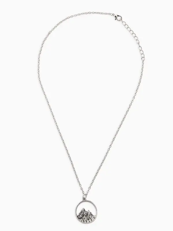 Кулоны парные &laquo;Горы и море&raquo;, 45 см, цвет чернёное серебро