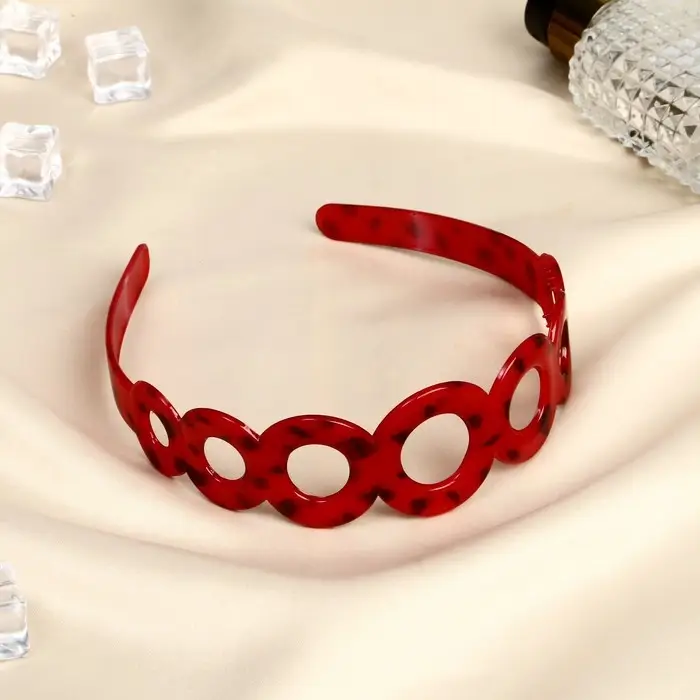 Ободок для волос «Янтарный свет», кольца, 4 см, МИКС Ободок для волос «Янтарный свет», кольца, 4 см, МИКС