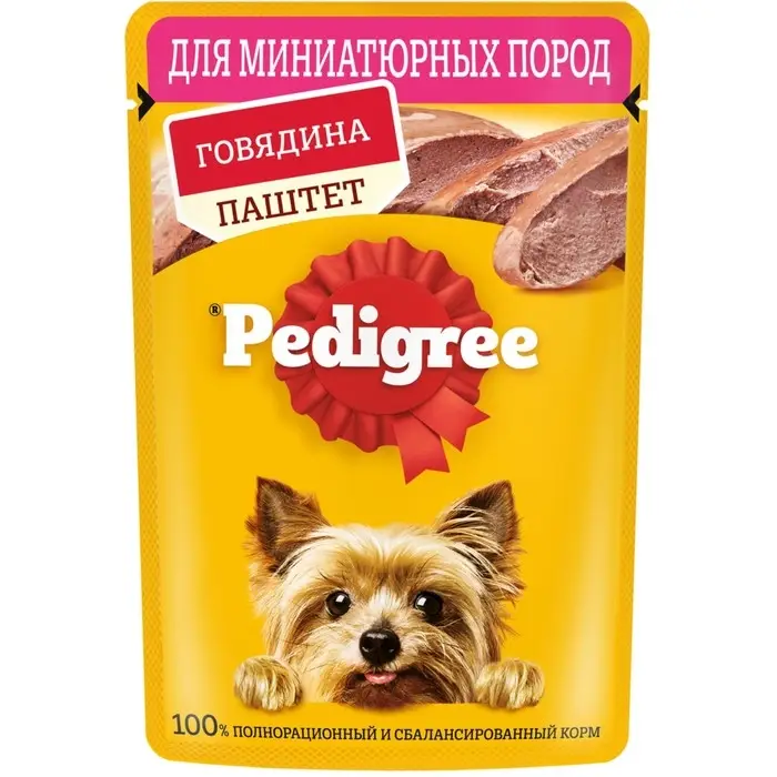 Влажный корм Pedigree для собак мелких пород , паштет говядина, пауч, 80 г Влажный корм Pedigree для собак мелких пород , паштет говядина, пауч, 80 г